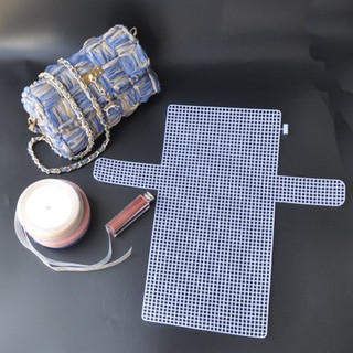 Image of (Tutorial Video) Cross Stitch Plastic Mesh Sheet For 3D Woven Tapak Bag Beg Inner Kait