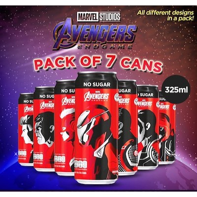 Marvel Avengers Coke Zero No Sugar End Game x 7 Cans(1 Design Each ...