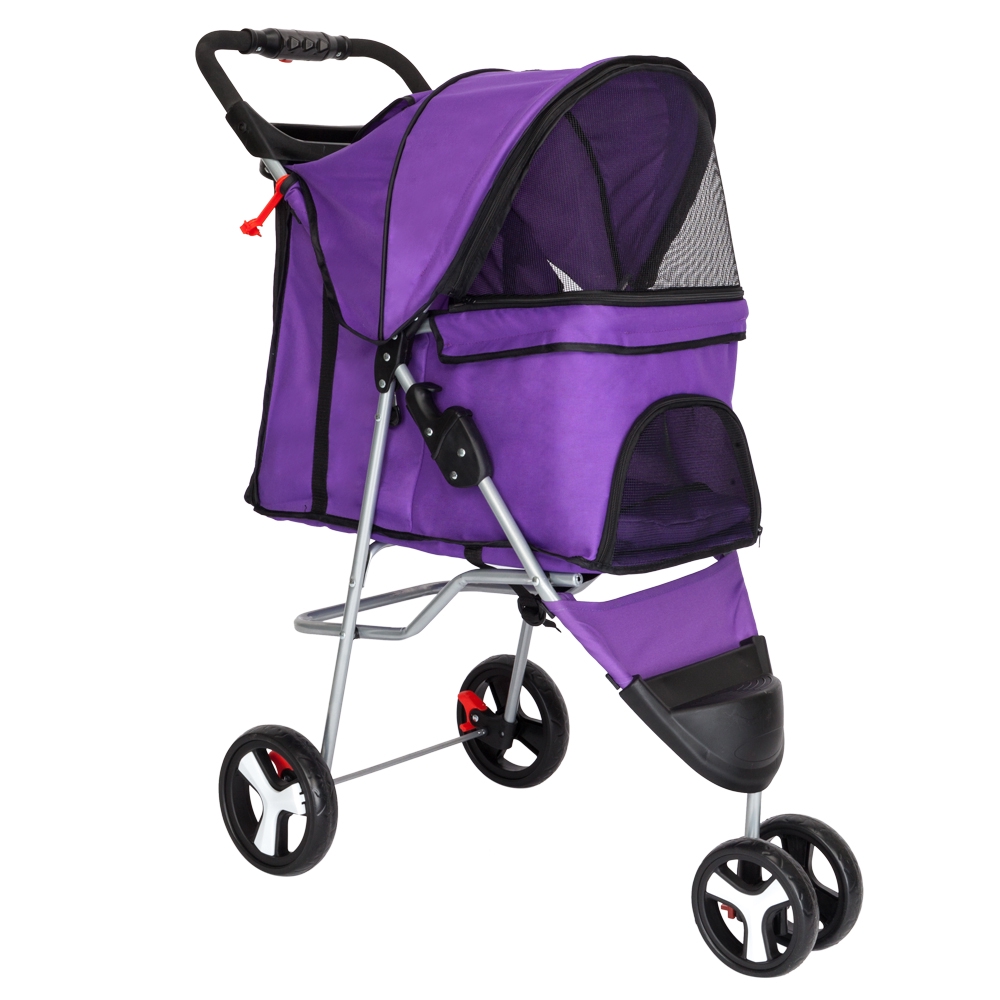 purple dog stroller