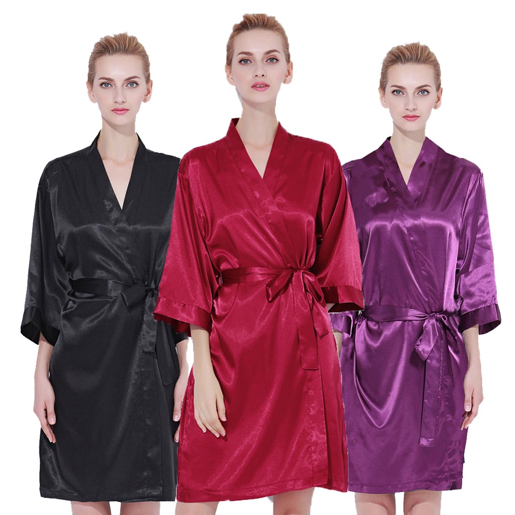 satin kimono dressing gown