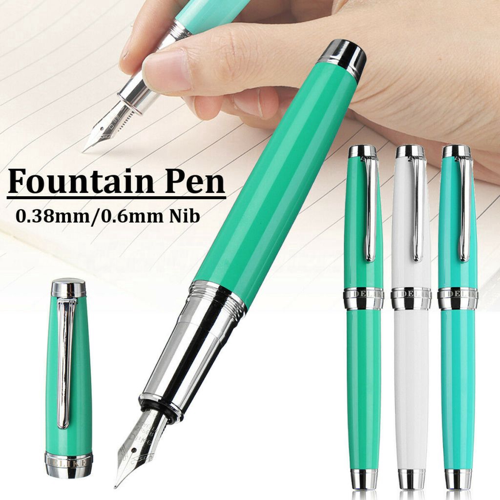 DELIKE Pink NEW MOON Fountain Pen China Medium Extra Fine Nib 0.38mm Writing 