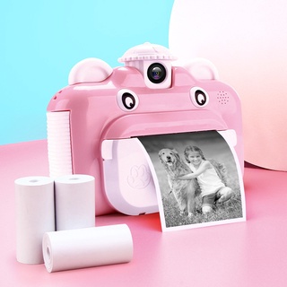 Instant Print Camera for Children Toys Rotatable Lens 1080P HD Timed Photo Kids Camera with Print Thermal Photo