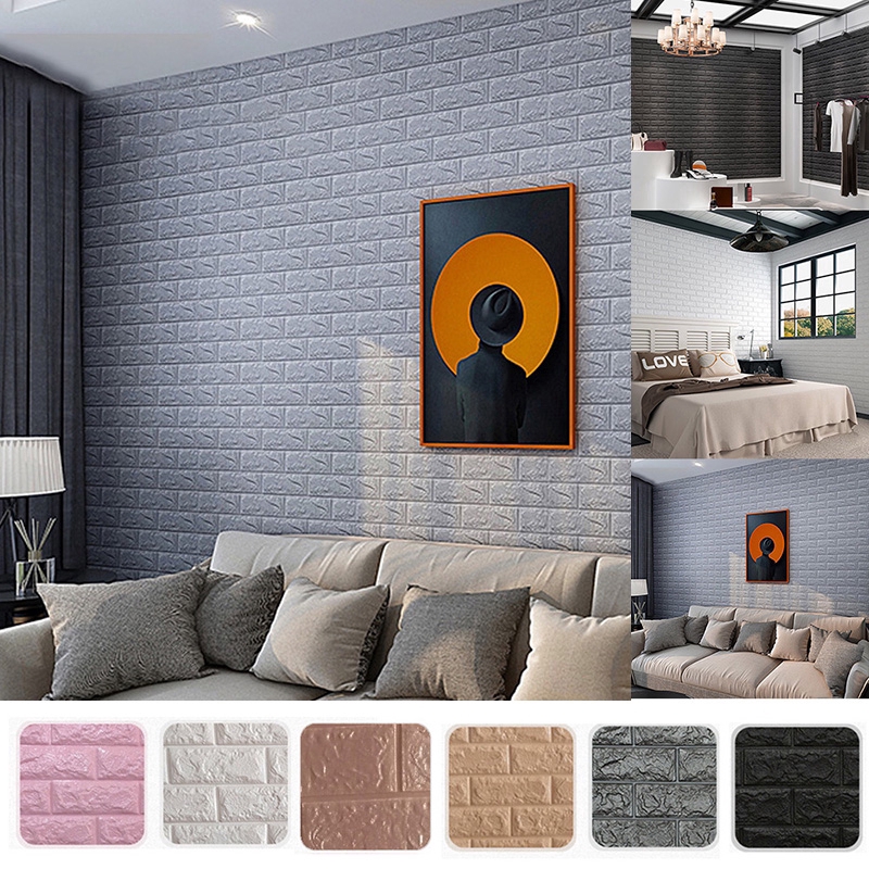  Wallpaper  DIY Self Adhensive 3D  Brick Wall Stickers Living 