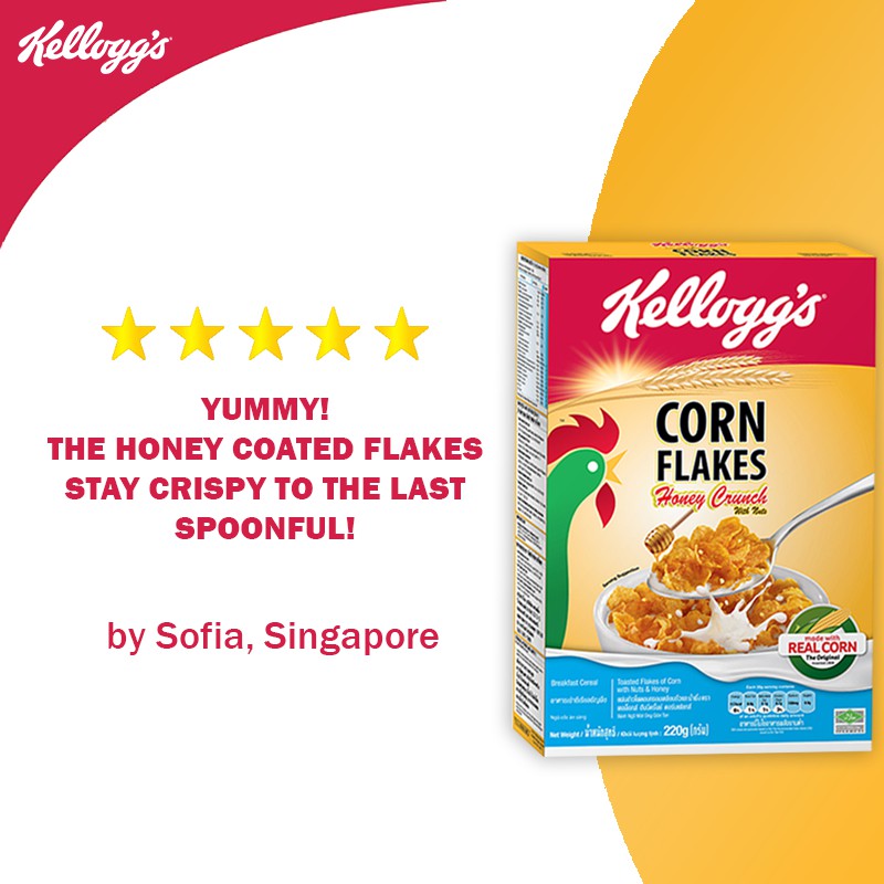 Kellogg S Honey Crunch Corn Flakes Breakfast Cereal 400g Shopee Singapore