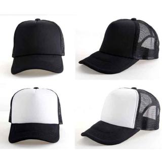 plain black mesh hat