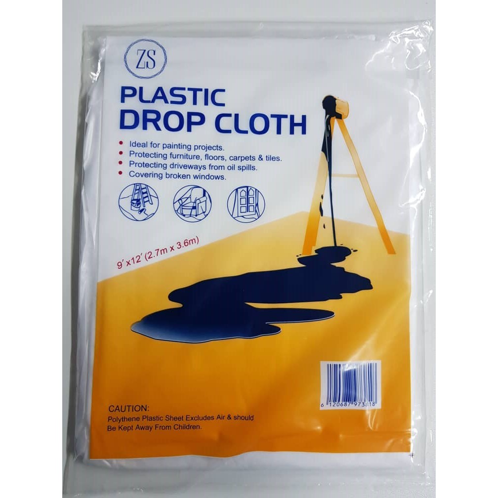 PLASTIC DROP CLOTH (2.7mtr x 3.6mtr) Shopee Singapore