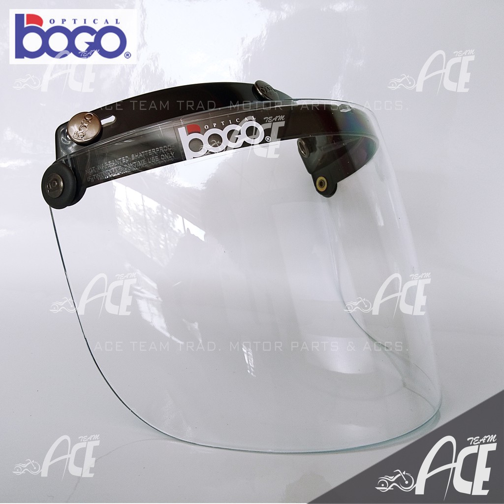 BOGO Helmet Visor Clear / Tinted 3 Button [with real shot effect  display!!!] | Shopee Singapore