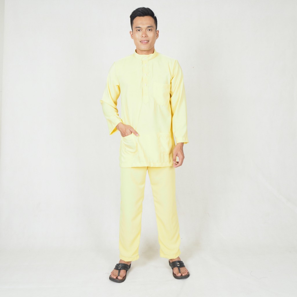 Baju Melayu Ahsan Set Top Pant Cekak Musang Slim Fit 3 Pocket Hot Item Ready Stock Plus Size Shopee Singapore