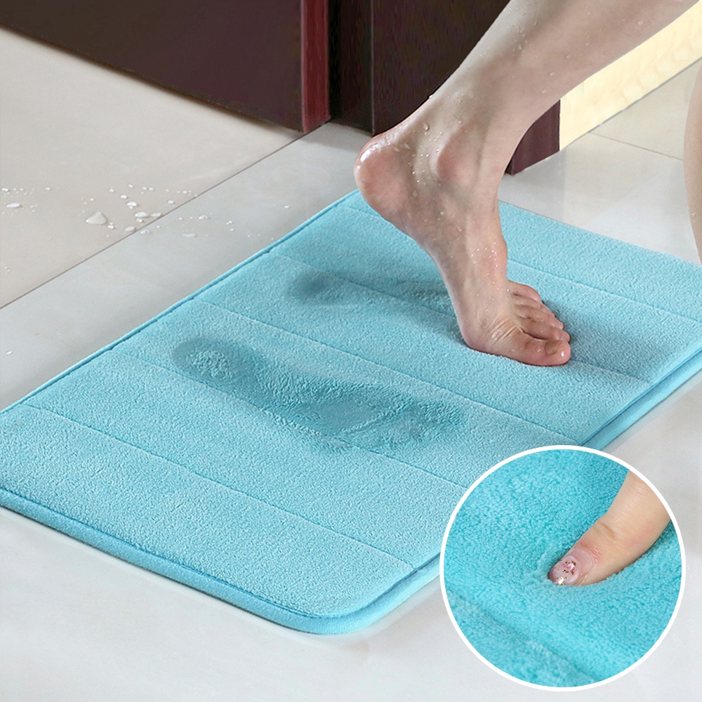 Bath Mat Bathroom Non Slip Carpet Rug Absorption Memory Foam Bathroom Mat Kitchen Door Floor Coral Fleece 40 60cm Shopee Singapore