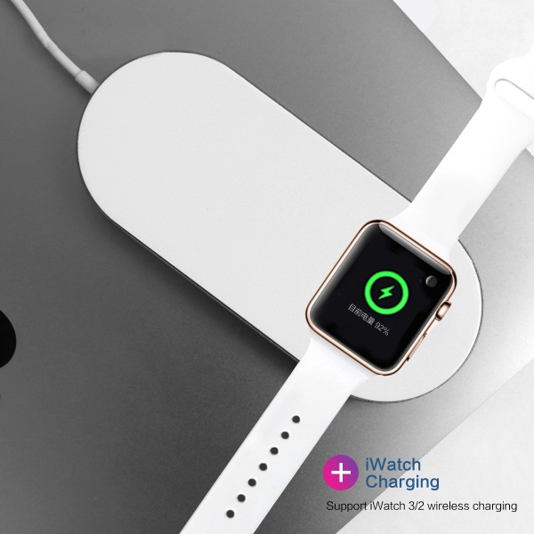 Portable 2 In 1 Qi Wireless Charging Pad Stand Iwatch Charger For Apple Watch Series 2 3 Iphone X 8 Shopee Singapore