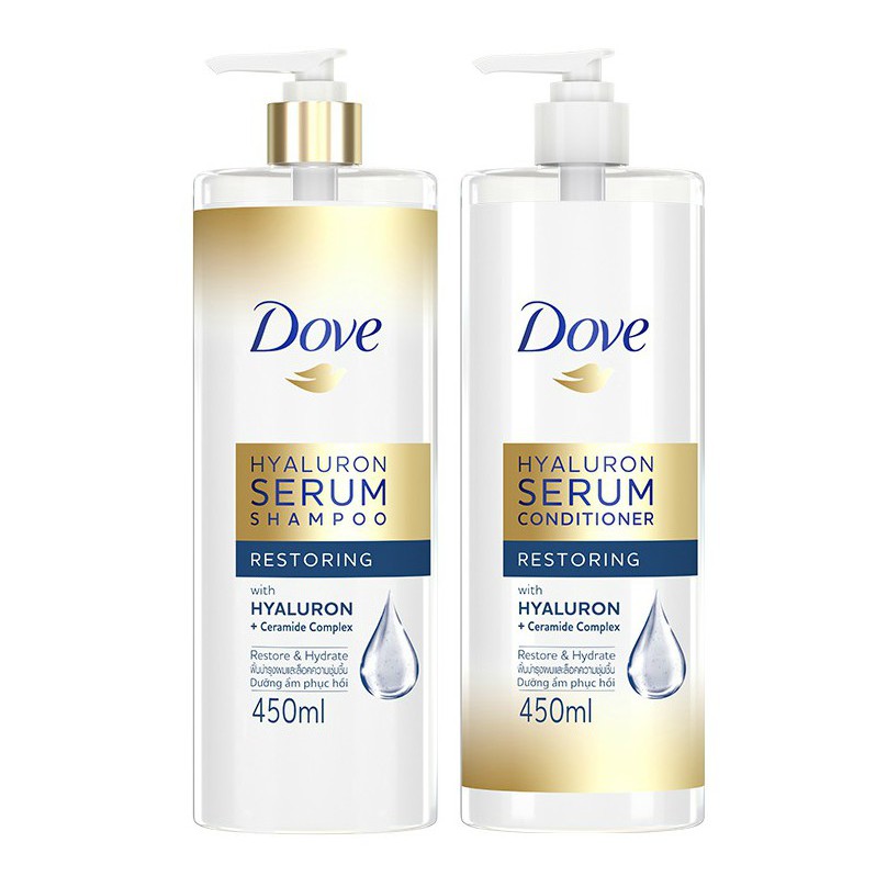 Dove Hyaluron Serum Shampoo Conditioner Restoring 450ml X 2 Exp 23 Shopee Singapore