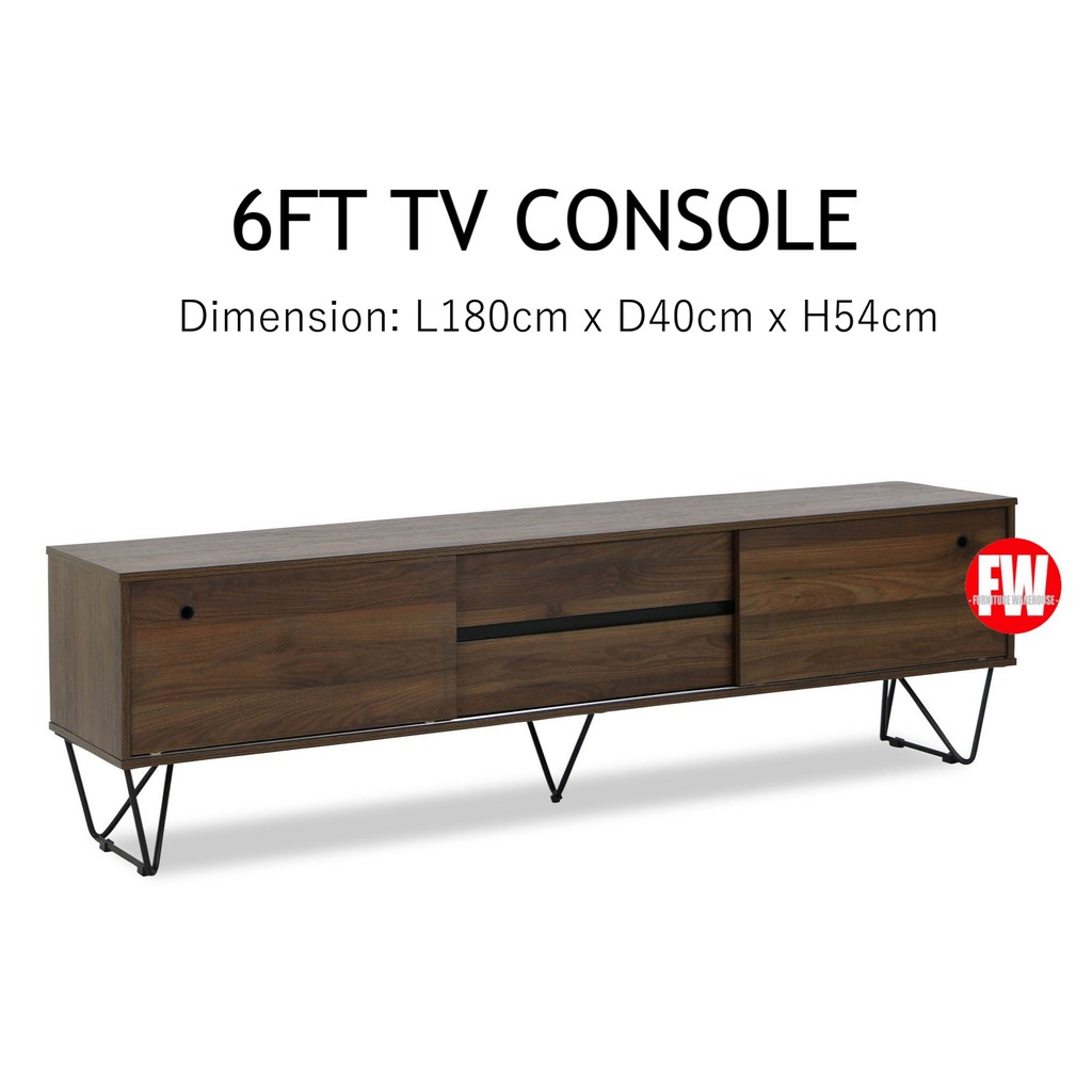 6ft Tv Console Tv Cabinet Tv Rack Columbia Colour Shopee Singapore