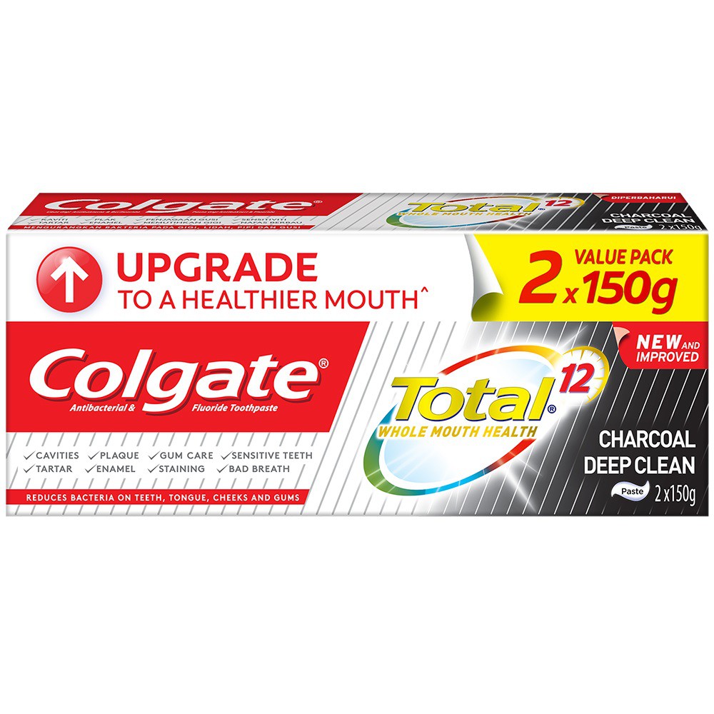 Colgate Total Charcoal Deep Clean Antibacterial Toothpaste Valuepack ...