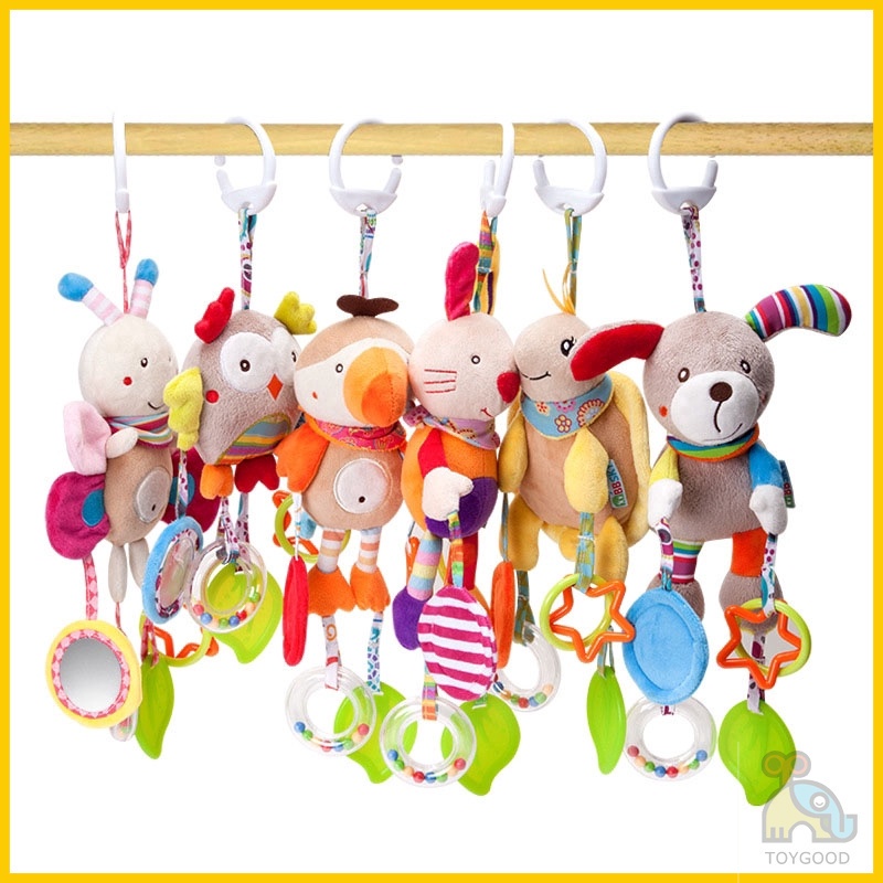 Newborn Baby Rattles Plush Stroller Toys Baby Mobiles Hanging Bell ...