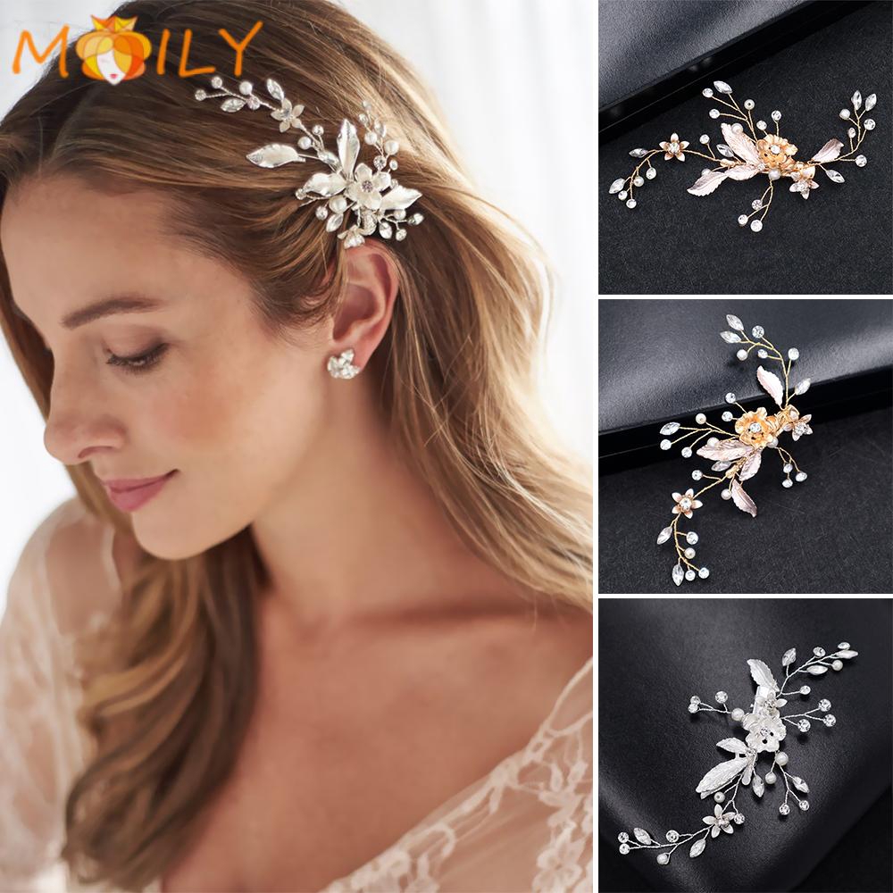 MOILY Wedding Hair Accessories Hairpin Ornaments Alloy Flower Hair Pins |  Shopee Singapore