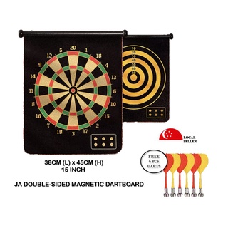 JA Ultra Portable Double-Sided Magnetic Dartboard (Free 6 PCS Darts)