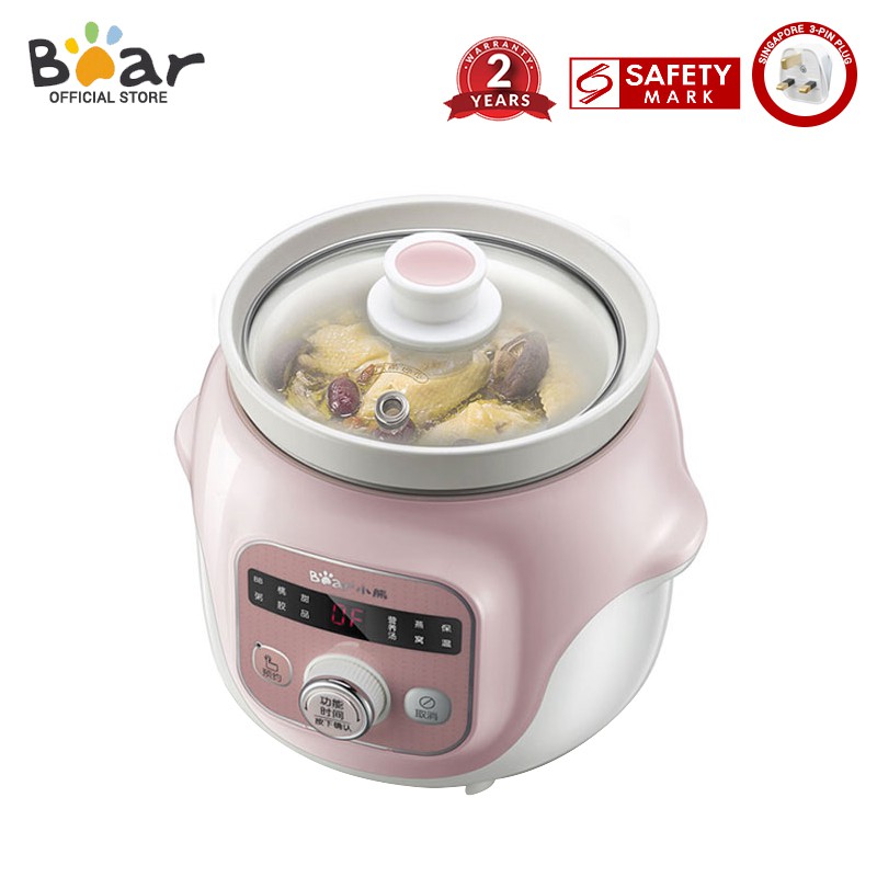 Bear Digital Slow Cooker with Ceramic pot 1.0L, Mini Automatic Pre