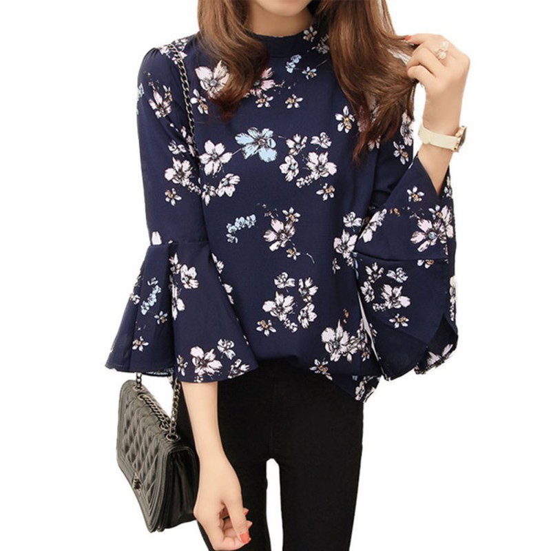 flowered chiffon tops