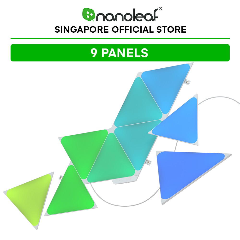 Nanoleaf Shapes Triangles Smart Light Smarter Kit (9 Panels) | Shopee ...