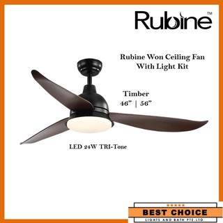 Free Basic Installation! Rubine Won Series DC Ceiling Fan With LED Lights And Remote Available in 46” And 56” #2