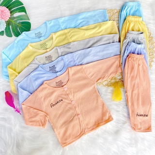 Long-sleeved clothes for boys and girls with middle buttons, bamboo cotton swab brand ava _ B52