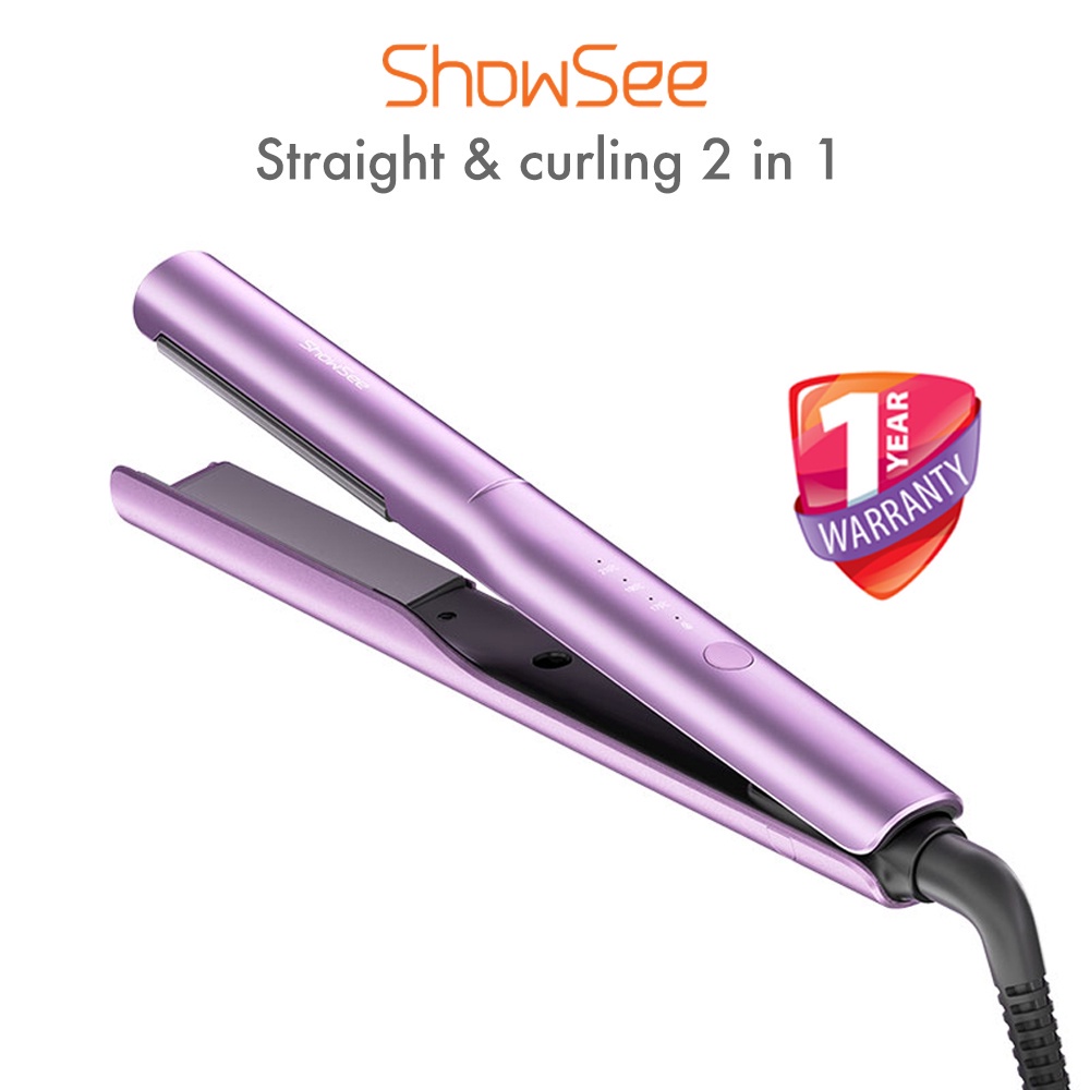 Xiaomi ShowSee E2 Professional Hair Straightener and Hair Curler 2 in 1,  Ceramic Flat Iron Curling Iron | Shopee Singapore