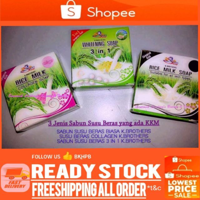 Kkm Approval 1pcs Sabun Susu Beras Shopee Singapore