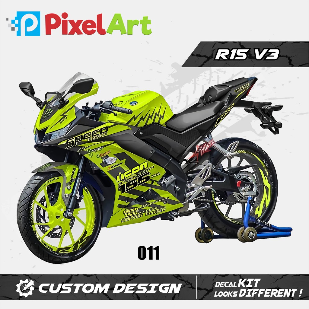  STICKER  DECAL MOTOR YAMAHA  R15  V3  GRAPHIC YELLOW FULL BODY 