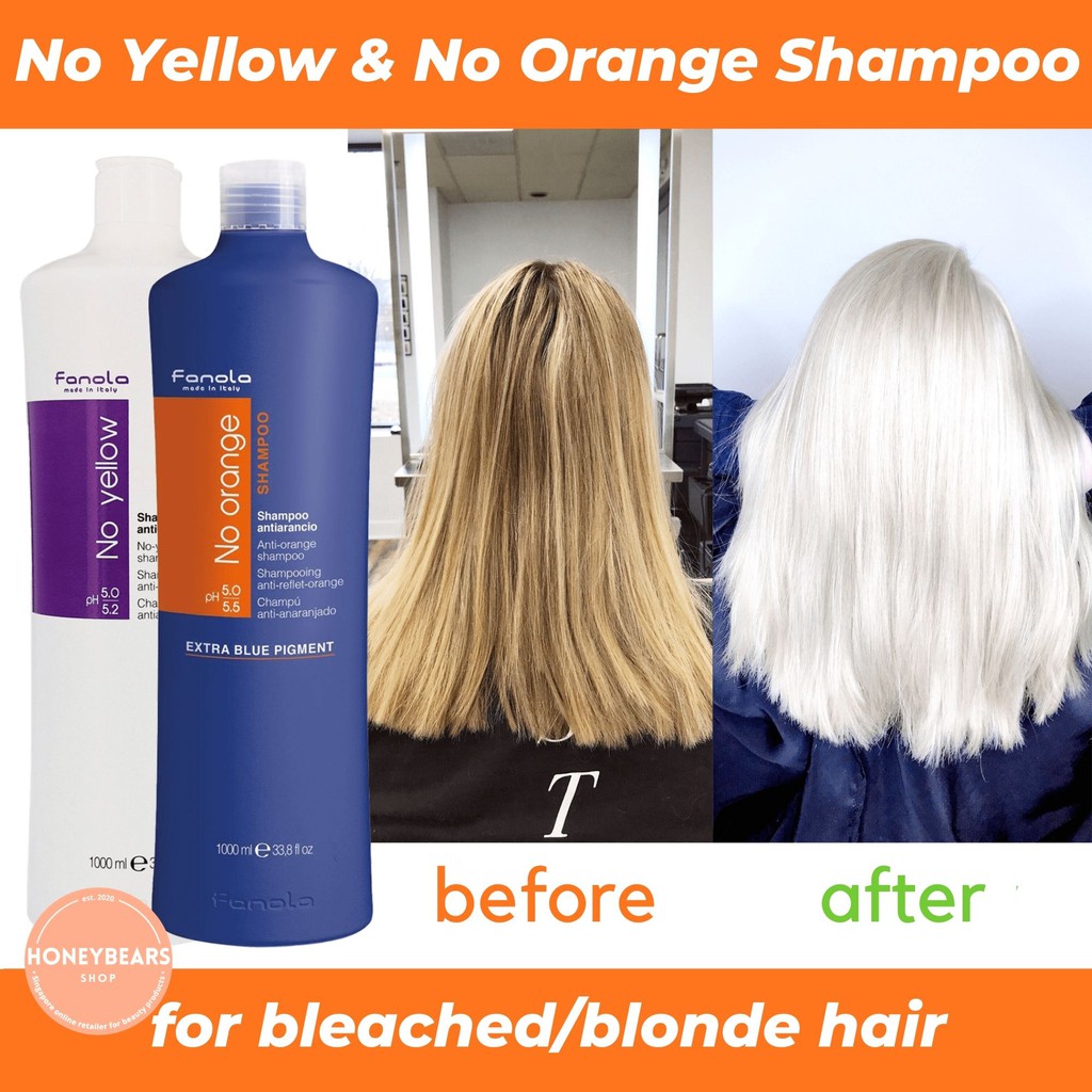 Fanola No Orange No Yellow Shampoo Mask 350ml 1000ml Purple Shampoo Blue Shampoo Shopee Singapore