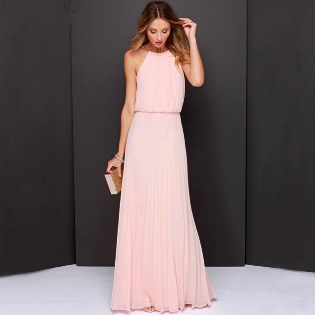 pastel color maxi dress