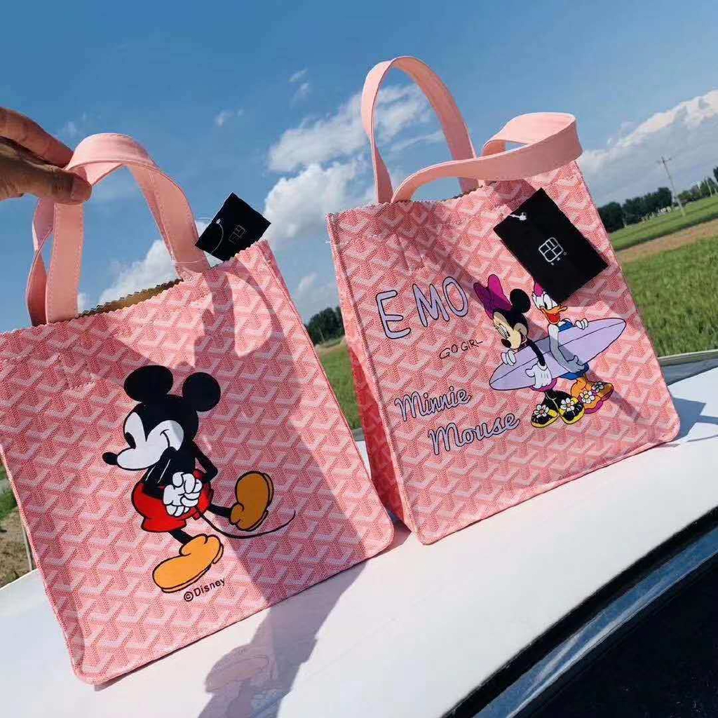 New Goyard Emo Mickey Double Sided Pattern Ladies Handbag Pu Female Bag Trend Cartoon Printing Bag Tote Handbag Shopee Singapore