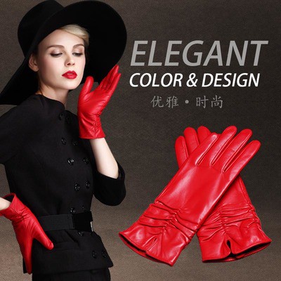 womens black sheepskin gloves