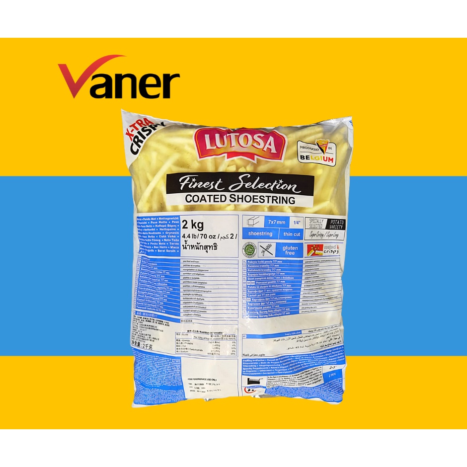 7mm Shoestring Fries Lutosa Finest Selection XtraCrispy 2kg Shopee
