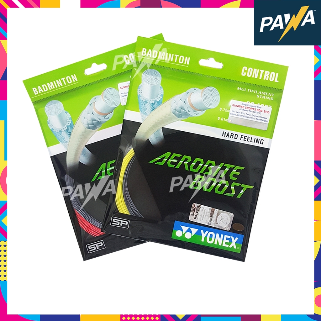 Shop Malaysia Yonex Aerobite Boost Badminton String Hybrid 0 72mm 0 61mm 100 Original Sunrise Shopee Singapore