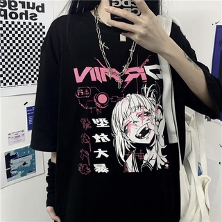 Frauen Gothic T-Shirt Y2K Harajuku Grafik Tops Baumwolle Anime Kleidung 
