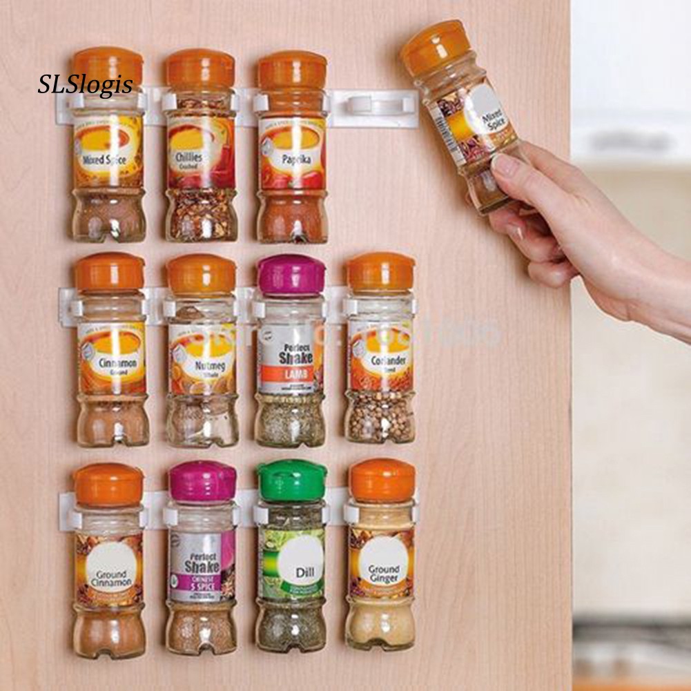 SLS Wall Mount Storage Rack Spice Seasoning Condiment Bottle Cruet Holder Organizer