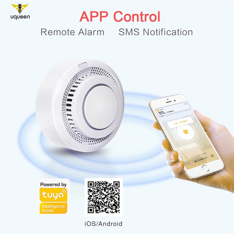 Uq Wifi Alarm Smart Wireless Detector Fire Protection Fire Alarm Home Security System Shopee Singapore