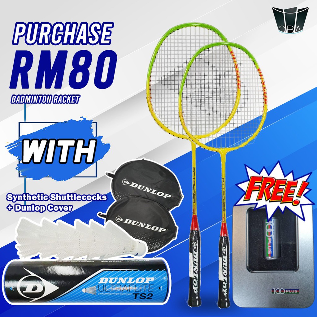 Ready Stock Badminton Racket Twins Pack set smash series/2pcs racket!!!/With String/羽毛球拍/2个 Shopee Singapore