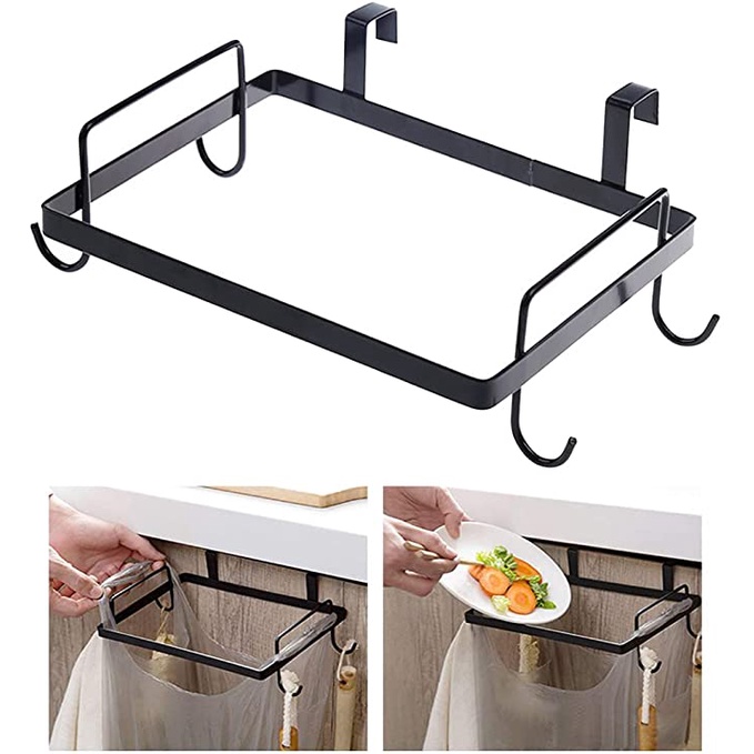 Metal Over The Holder Garbage Bag Holder Portable Trash