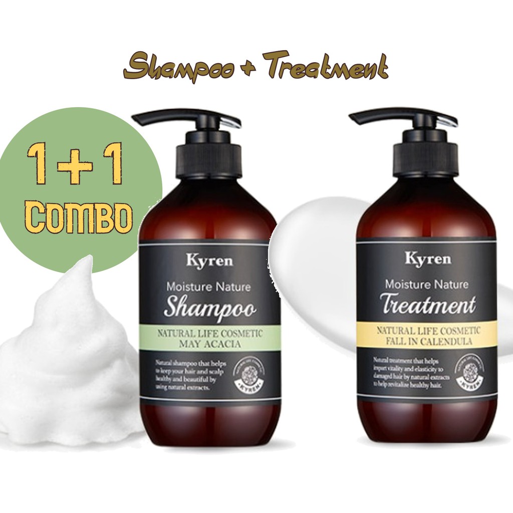 [Natural Shampoo] KYREN Shampoo/Treatment 500ml/made in korea Shopee