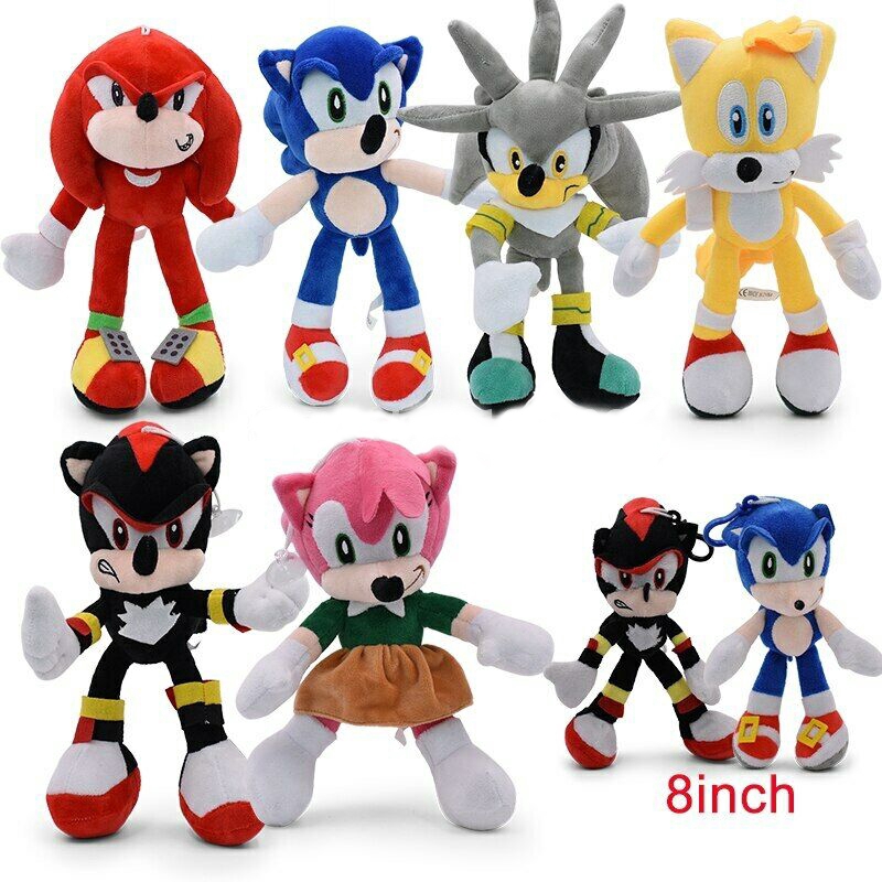 10 Styles Sonic the Hedgehog Shadow Tails Amy Rose Soft Plush Toys Stuffed Dolls
