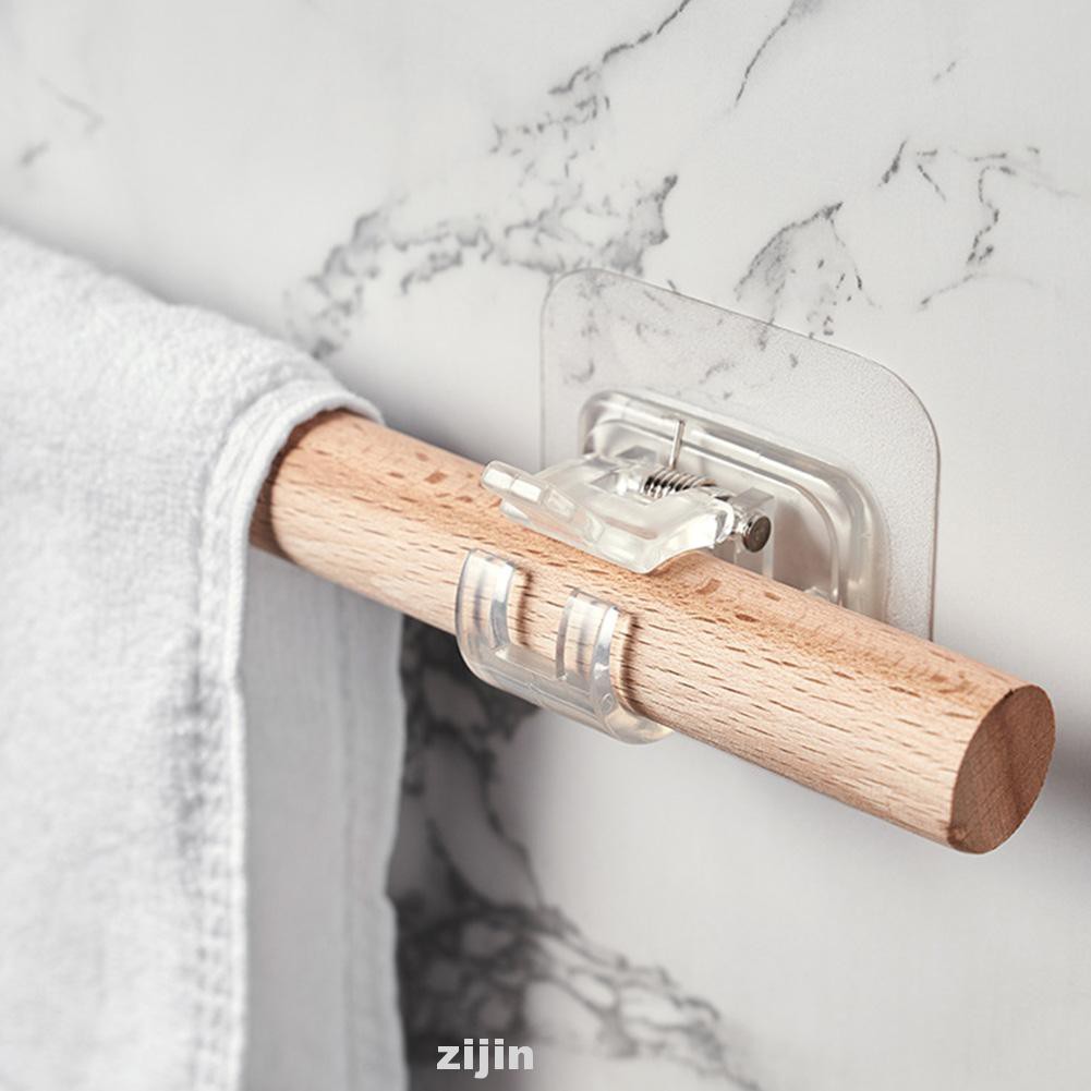 1pair Home Hotel Hanger Towel Storage Self Adhesive Traceless Rail Rack