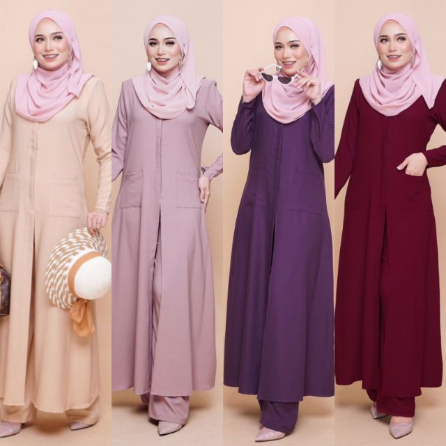 Jubah Seluar Muslimah Labuh Cutting Loose Shopee Singapore
