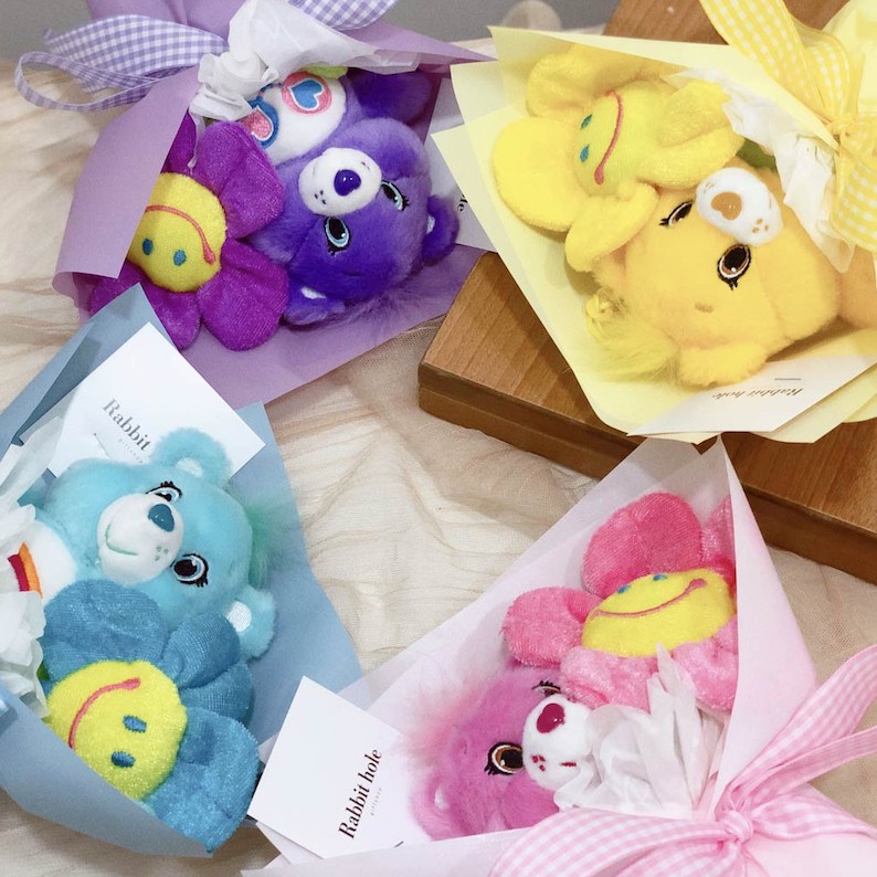 Carebear Soft Toy Mini Bouquet Birthday Graduation Gift Korea Doraemon Dolls Present Room Interior Home Living Doll Event Anniversary Girlfriend Flower Present Kids Children Baby Stuffed Plush Kindergarden Baby School Graduation