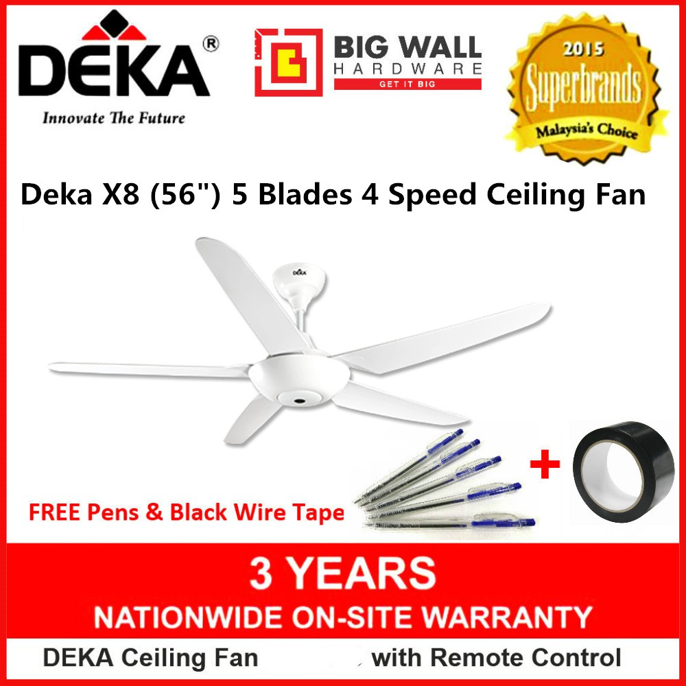 New Model 2019 Deka X8 56 5 Blades White Ceiling Fan 4 Speed