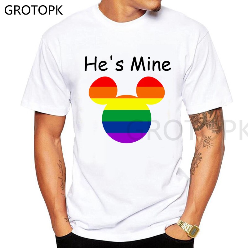 Image of Creative Mickey design tshirt men Pride LGBT gay lesbian rainbow prints Harajuku casual T shirt unisex couple clothes #1