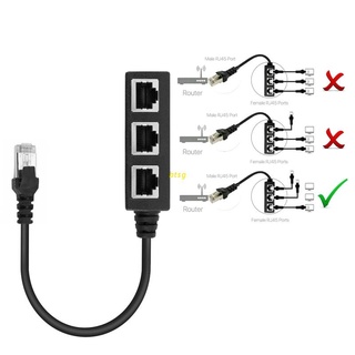 btsg RJ45 1 Male to 3 Female or Three Female Ethernet Splitter Socket Port LAN Ethernet Network Splitter Adapter Cable