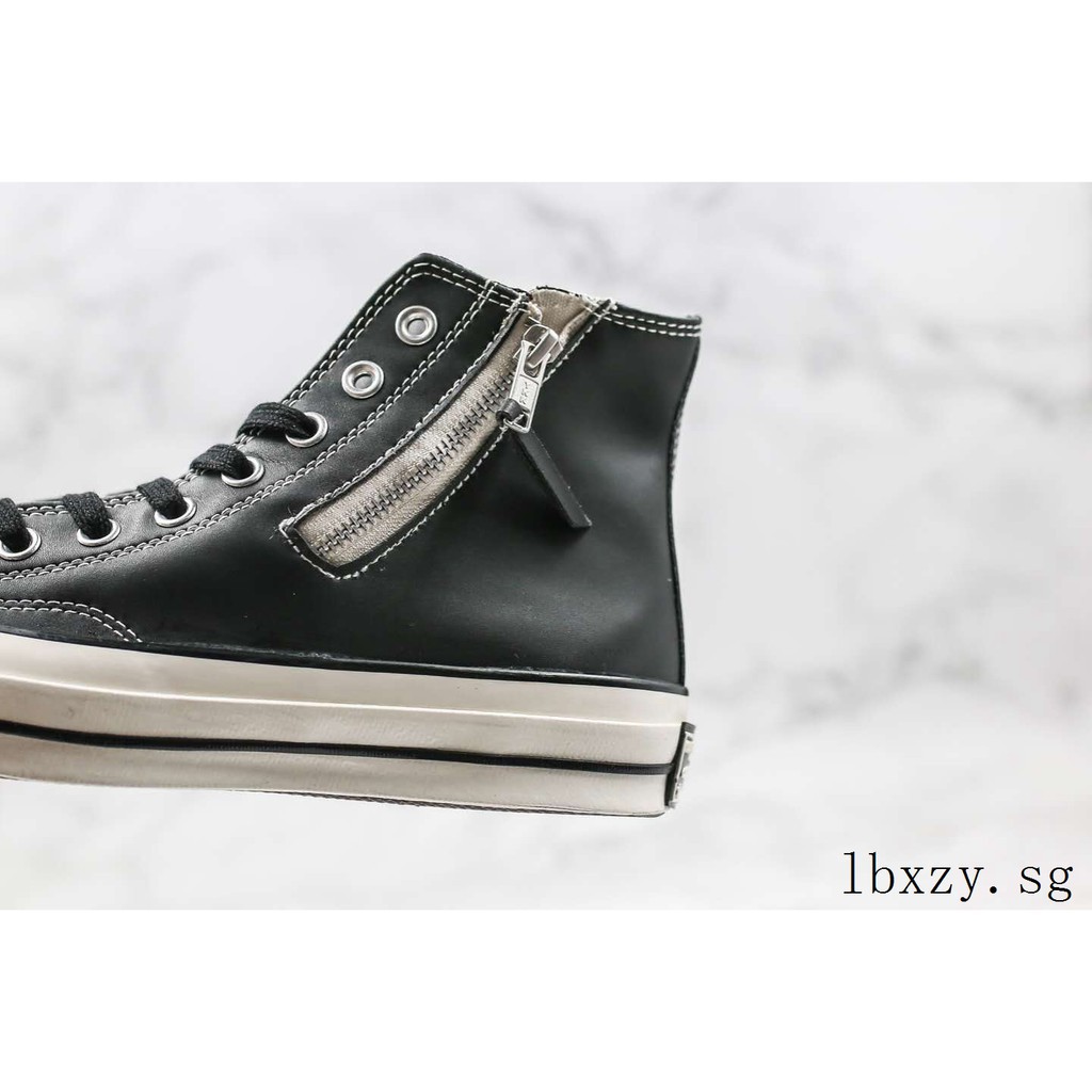 converse leather zipper high tops