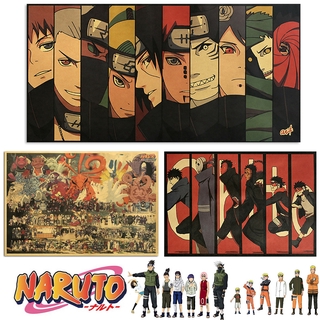 NARUTO Poster Anime Wall Decoration Painting Retro Kraft Paper Bar Coffee Shop Posters Uzumaki Uchiha Itachi Gift