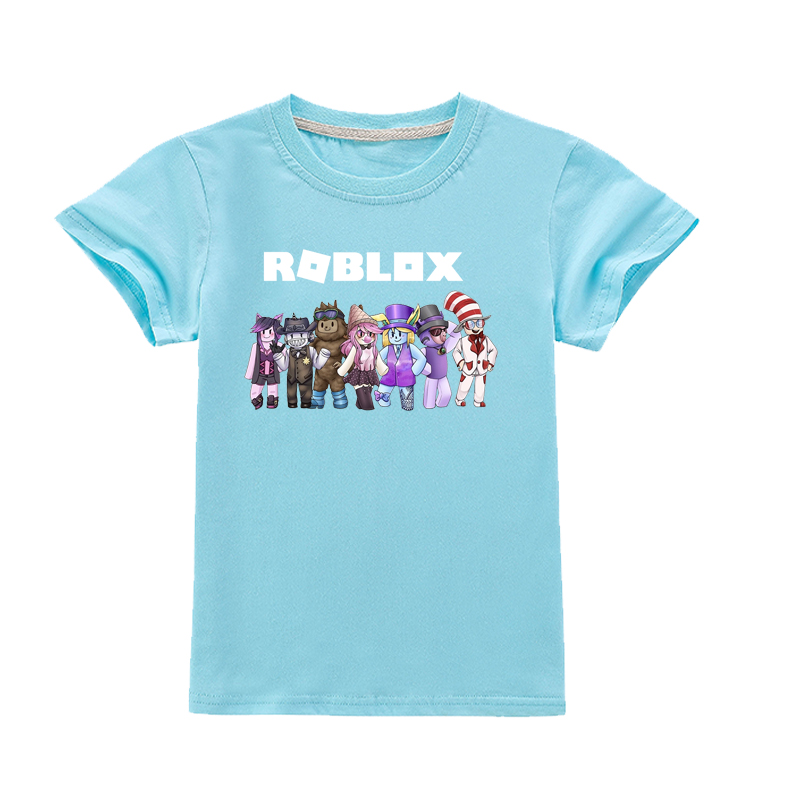 Summer Roblox Kids Cartoon Short Sleeve Boys T Shirt Baby T Shirts Girls Clothing Children Clothes Casual Costumes 4 15y Shopee Singapore - pink shirt for boys roblox